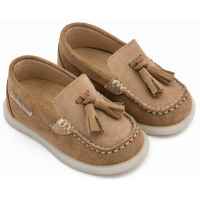 Καστόρινο Loafers με Φουντάκια σε  Πούρο Χρώμα