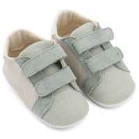 Δερμάτινο Sneaker Διπλή Μπαρέτα Χρατς  σε Λευκό Μίνεραλ Χρώμα