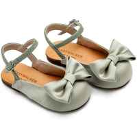 Γαλλικό Υφασμάτινο Σαμπό με Σατέν Φιόγκο σε Λαδί Χρώμα