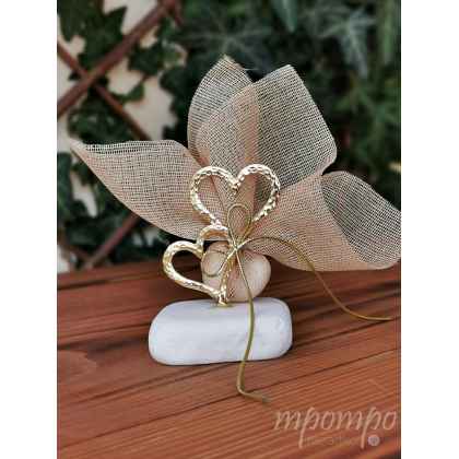 Μπομπονιέρα Καρδιές Βότσαλο