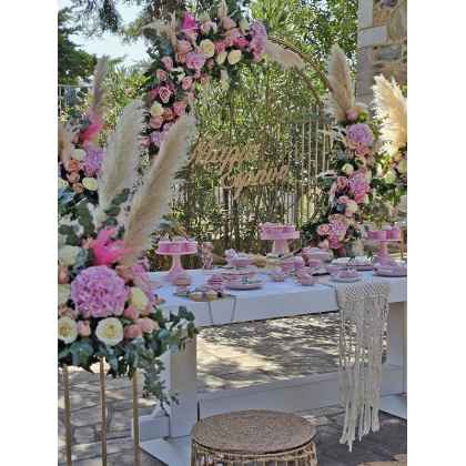 Στολισμός βάπτισης Λουλούδια boho