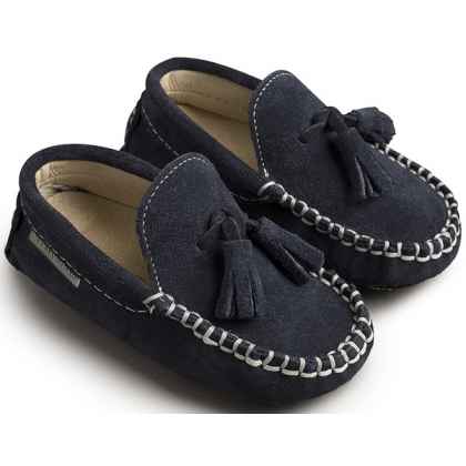 Καστόρινο Μοκασίνι με Φουντάκια από Δέρμα Κρούτα Suede