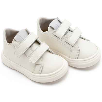 Μονόχρωμο Δερμάτινο Σνίκερ με Διπλή Μπαρέτα Χρατς